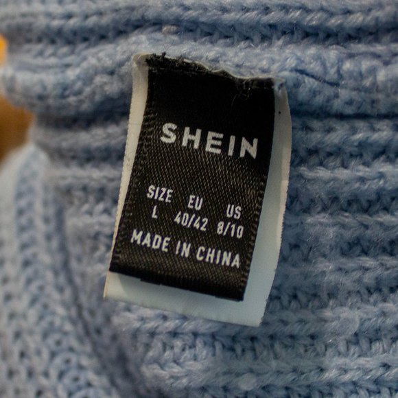 Shein Oversized Acrylic Powder Blue Sweater sz lg - Picture 5 of 5